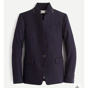 J. Crew Regent Blazer in Wool Flannel Wome's Sz 0 Navy Blue Academia Corporate